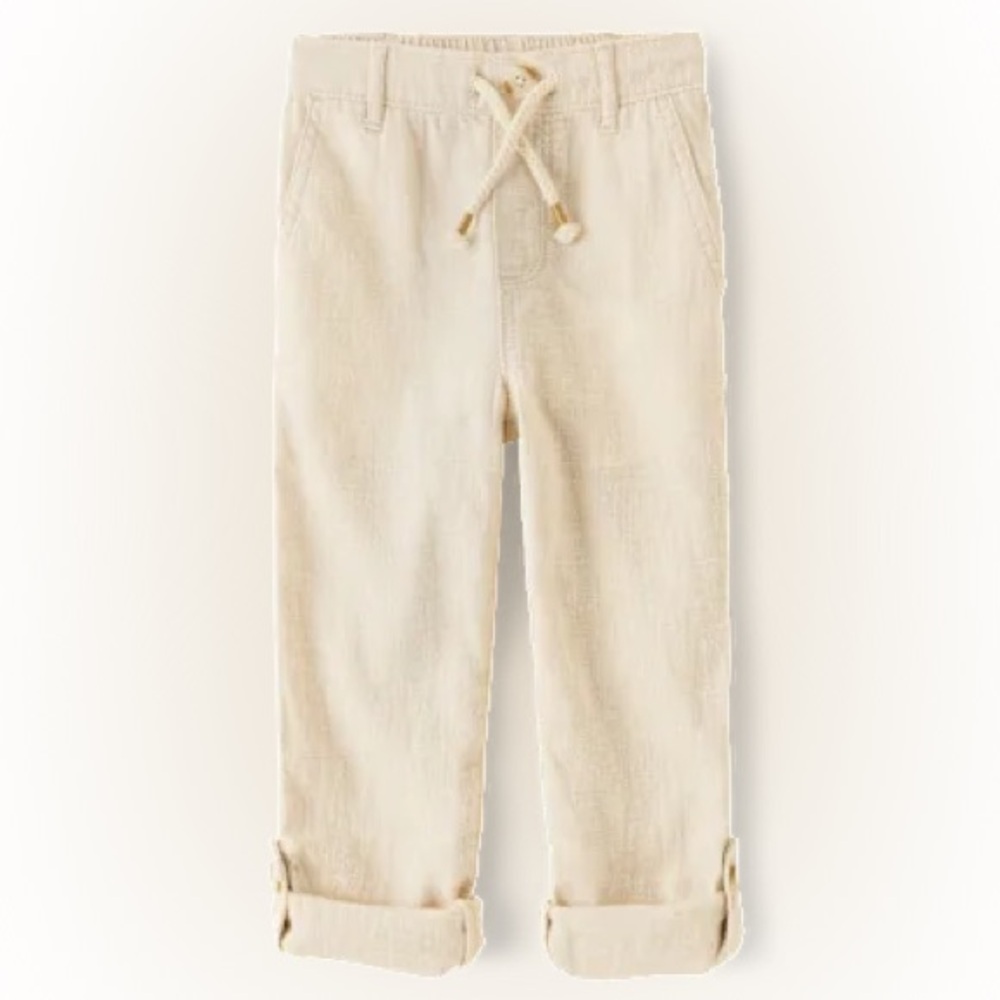 NWT Gymboree roll on pull linen pants